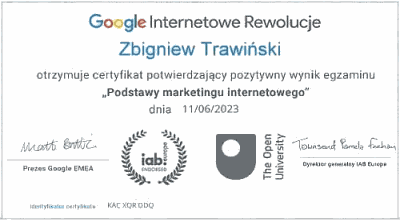 google certyfikat